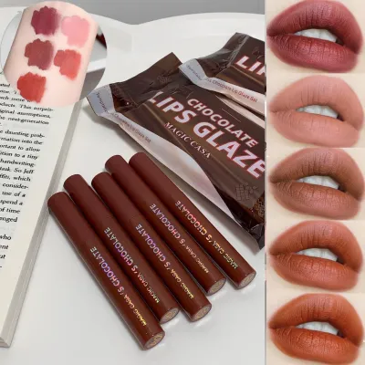 5pcs Matte Velvet Chocolate Lip Glaze Set